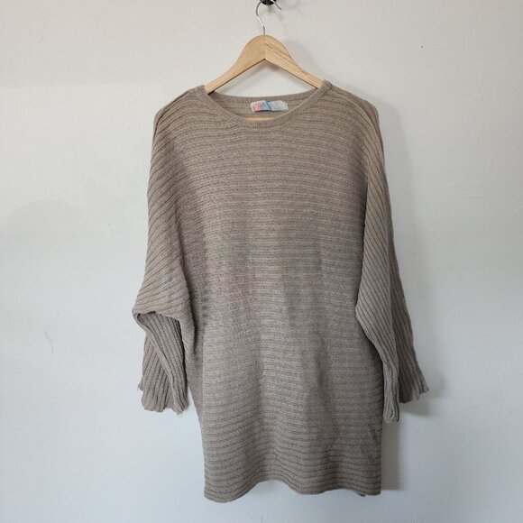 Fp Beach Free People Long Sweater Brown Tunic Small - Picture 1 of 5